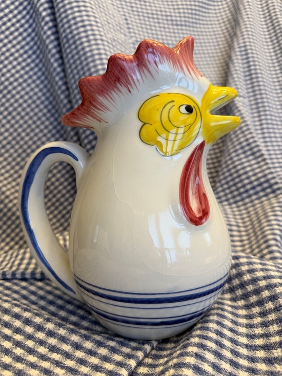 Fortebraccio Ceramiche Other - Fortebraccio Ceramiche, Italian Rooster Pitcher, Vintage Decor, Tuscan-inspired